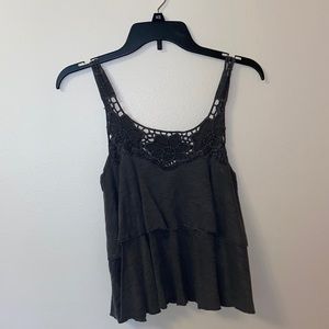 Cropped, open back tank top